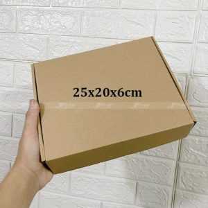 Hộp carton nắp gài kích cỡ 25x20x6cm