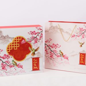 Hộp quà Tết hoa đào trắng