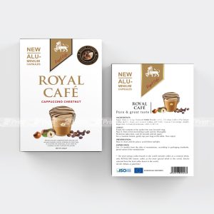 Hộp giấy đựng cà phê Royal Cafe màu trắng