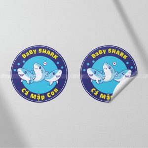 Tem đồ ăn vặt decal giấy kích thước 4x4cm