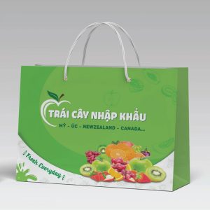 Túi giấy đựng hoa quả màu xanh