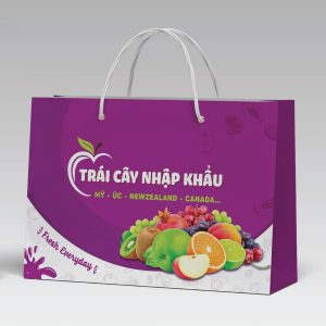 Túi giấy đựng hoa quả màu tím