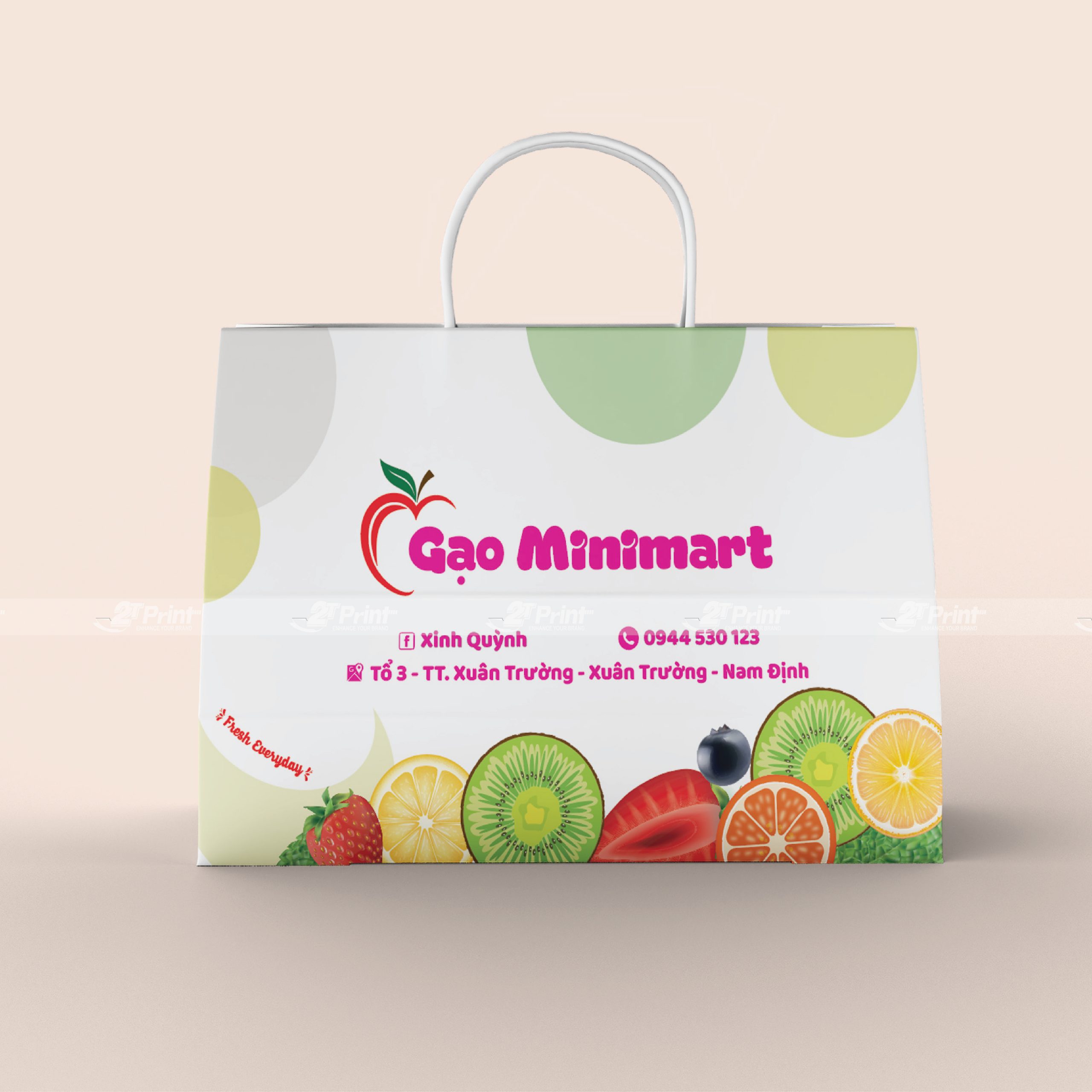 Túi giấy đựng hoa quả Gạo Minimart