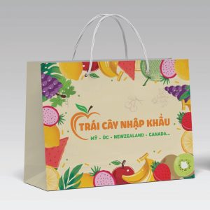 Túi giấy đựng hoa quả màu vàng