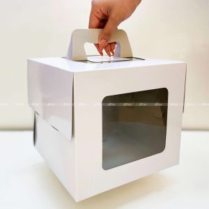 Hộp giấy đựng bánh kem quai xách Duplex