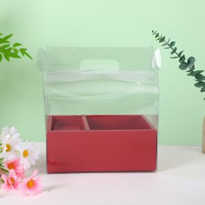 Hộp mica đựng hoa quả 2 ngăn