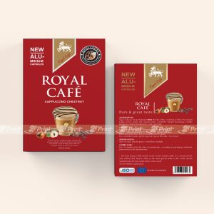 Hộp giấy đựng cà phê Royal Cafe màu đỏ