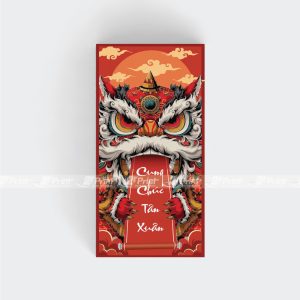 Hộp giấy đựng lì xì Kỳ Lân màu đỏ
