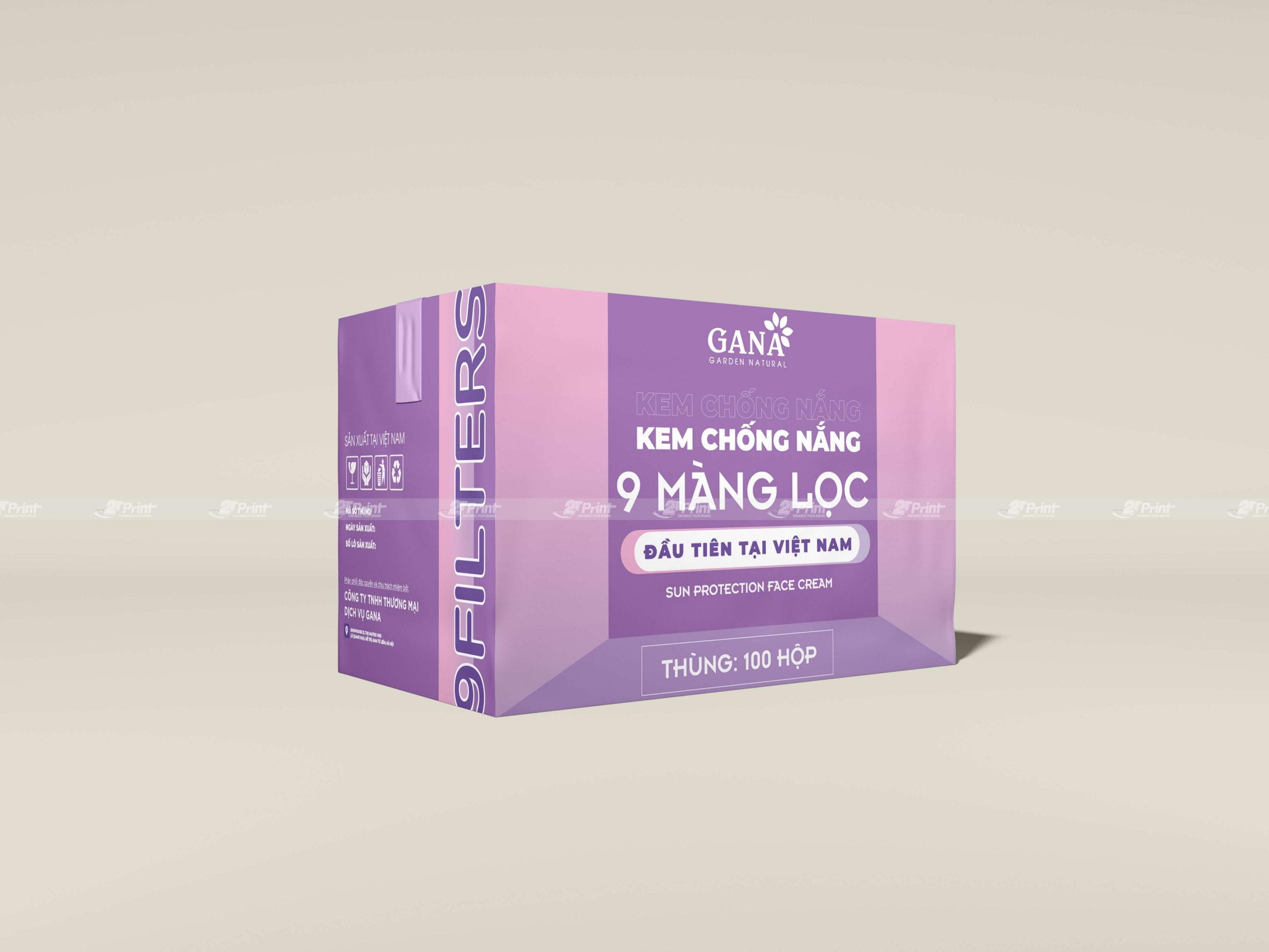 Thùng carton đựng kem chống nắng Gana